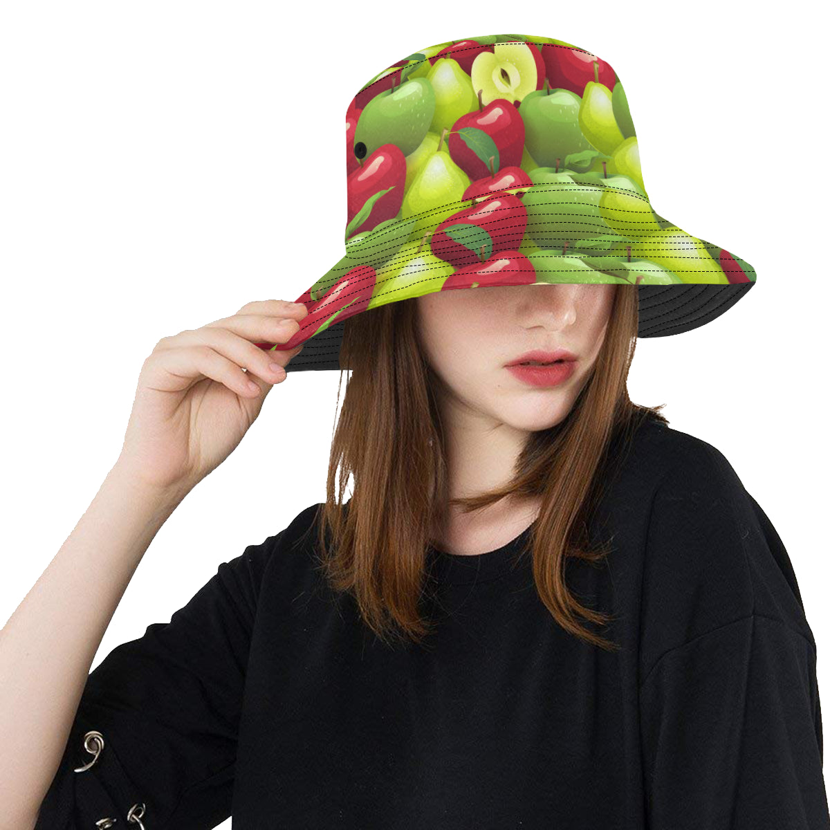 Apple Pattern Print Design AP03 Unisex Bucket Hat