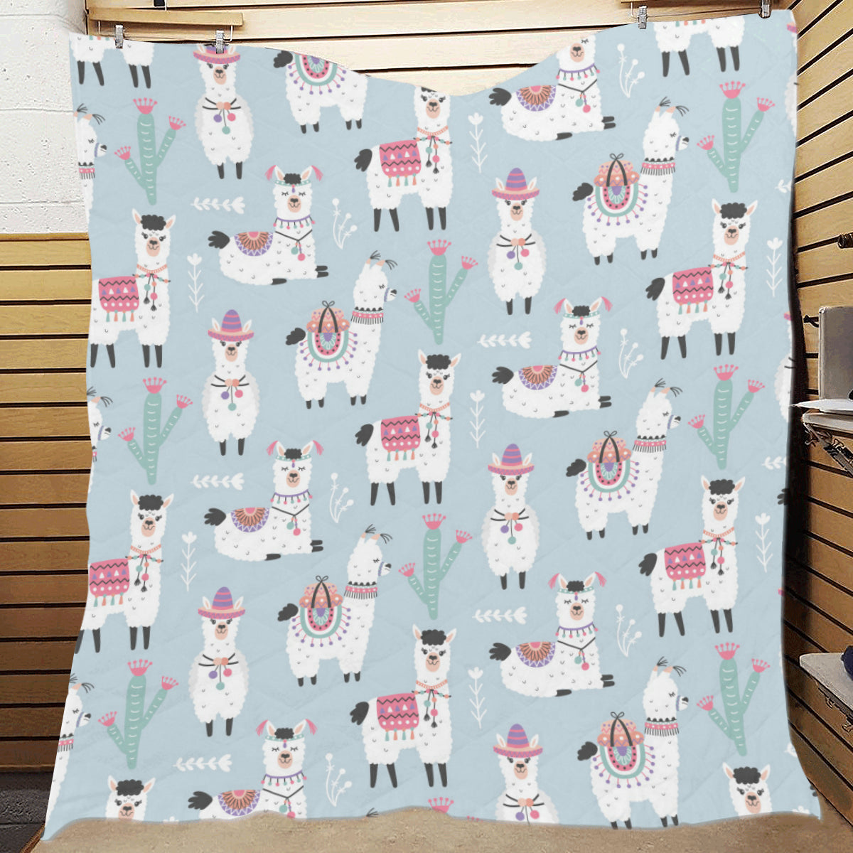 Llama Pattern Print Design 04 Premium Quilt
