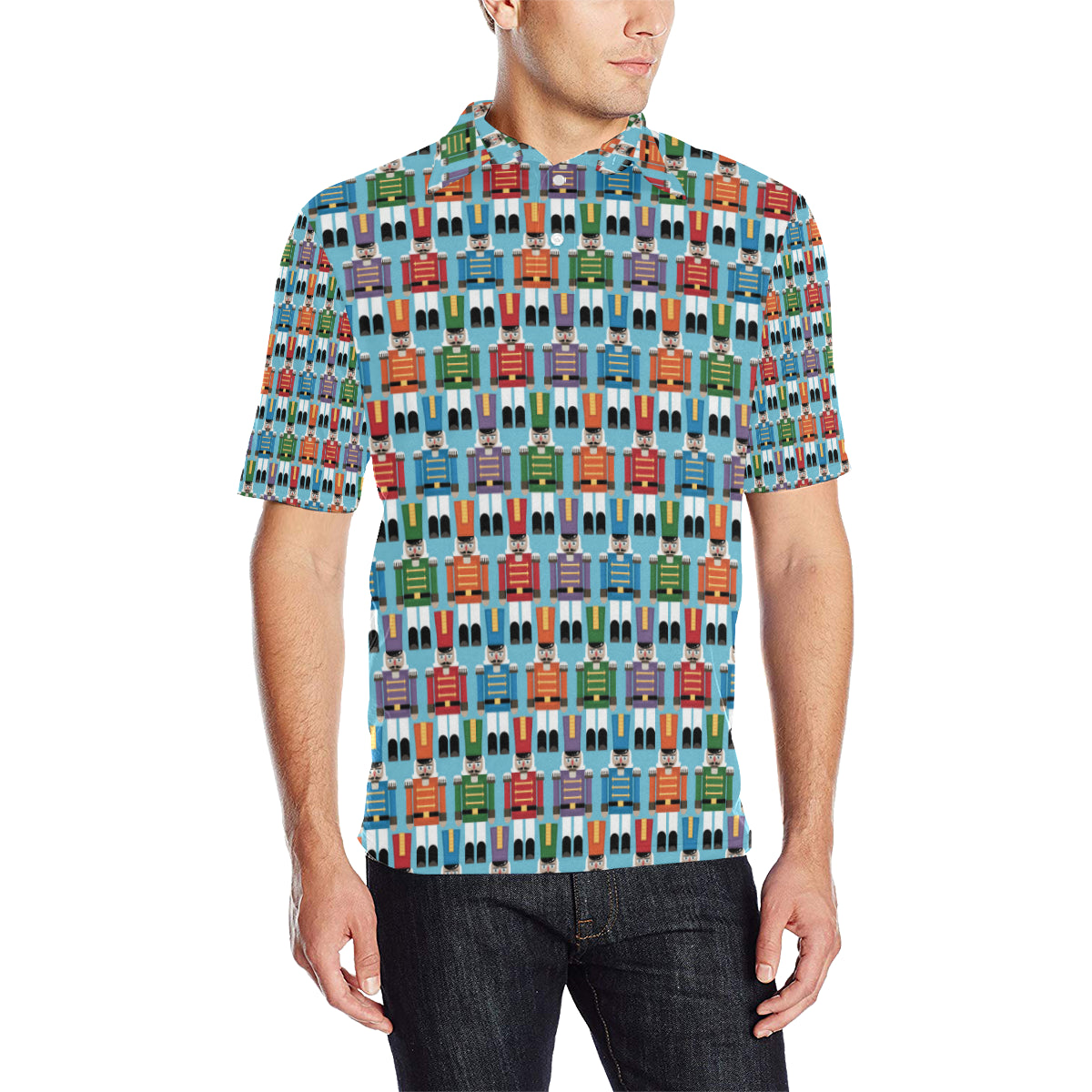 Nutcracker Pattern Print Design A02 Men Polo Shirt