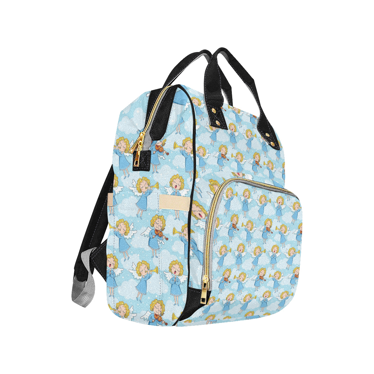 Angel Musician Pattern Print Design 09 Diaper Bag Backpack