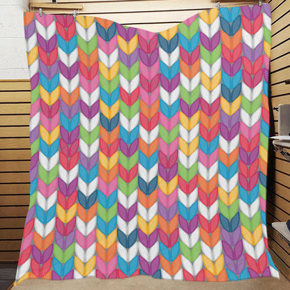 Knit Pattern Print Design 01 Premium Quilt