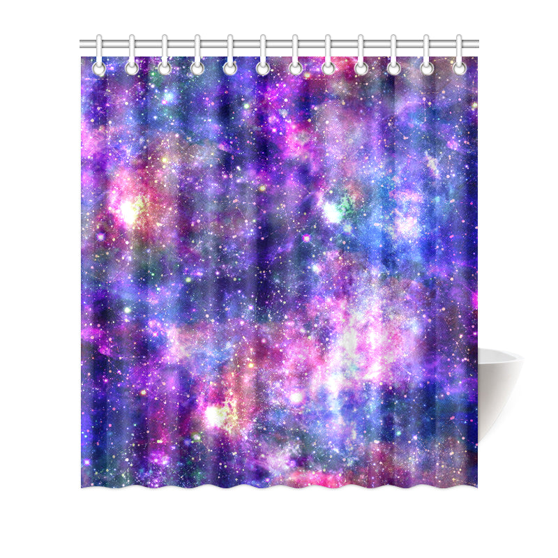 Galaxy Night Stardust Space Print Shower Curtain