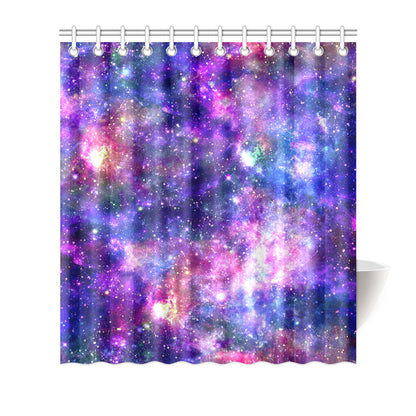 Galaxy Night Stardust Space Print Shower Curtain