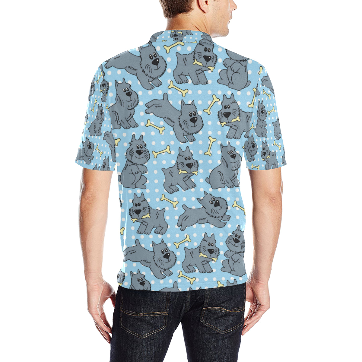 Schnauzers Pattern Print Design A02 Men Polo Shirt
