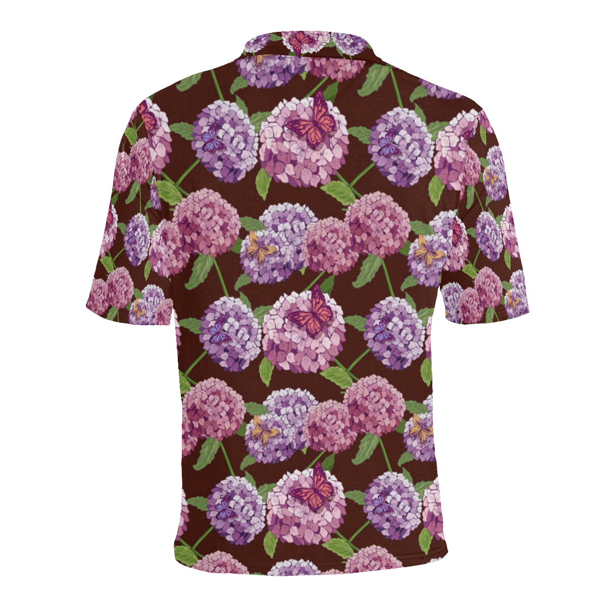 Hydrangea Pattern Print Design HD08 Men Polo Shirt