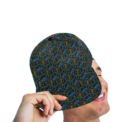 Peacock Themed Design Print Snapback Cap