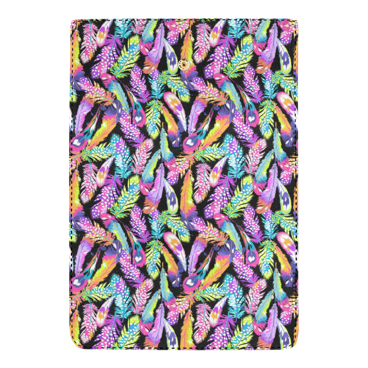 Neon Feather Pattern Print Design A02 Women's Trifold Wallet
