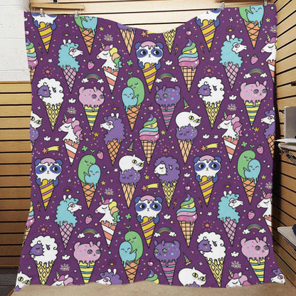 Ice Cream Pattern Print Design IC07 Premium Quilt