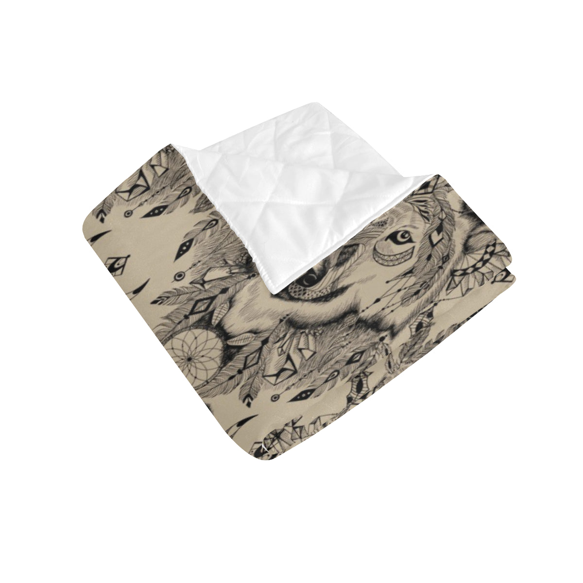 Indian Boho Wolf Premium Quilt