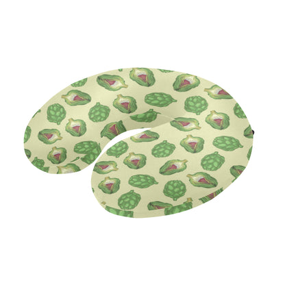 Artichoke Pattern Print Design 03 U-Shaped Travel Neck Pillow