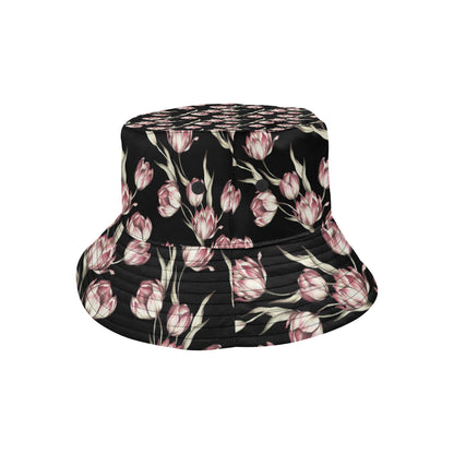 Tulip Pink Pattern Print Design TP02 Unisex Bucket Hat