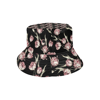 Tulip Pink Pattern Print Design TP02 Unisex Bucket Hat