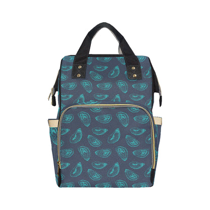 Oyster Pattern Print Design 01 Diaper Bag Backpack
