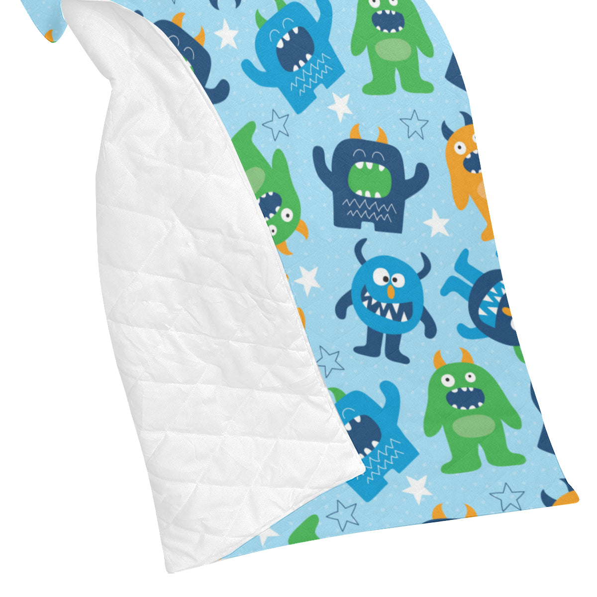 Monster Cartoon Pattern Print Design 04 Premium Quilt