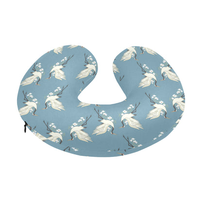 Crane Pattern Print Design 05 U-Shaped Travel Neck Pillow