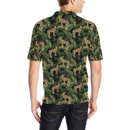 Cheetah Pattern Print Design 05 Men Polo Shirt