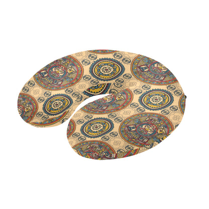 Calendar Aztec Pattern Print Design 02 U-Shaped Travel Neck Pillow