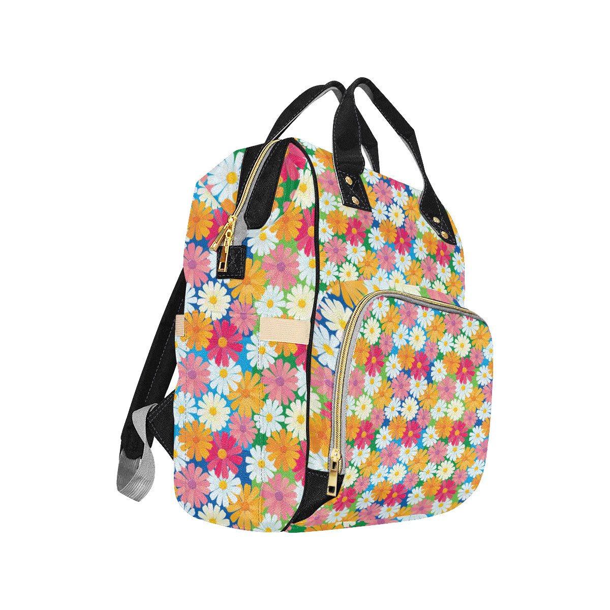 Daisy Pattern Print Design DS05 Diaper Bag Backpack