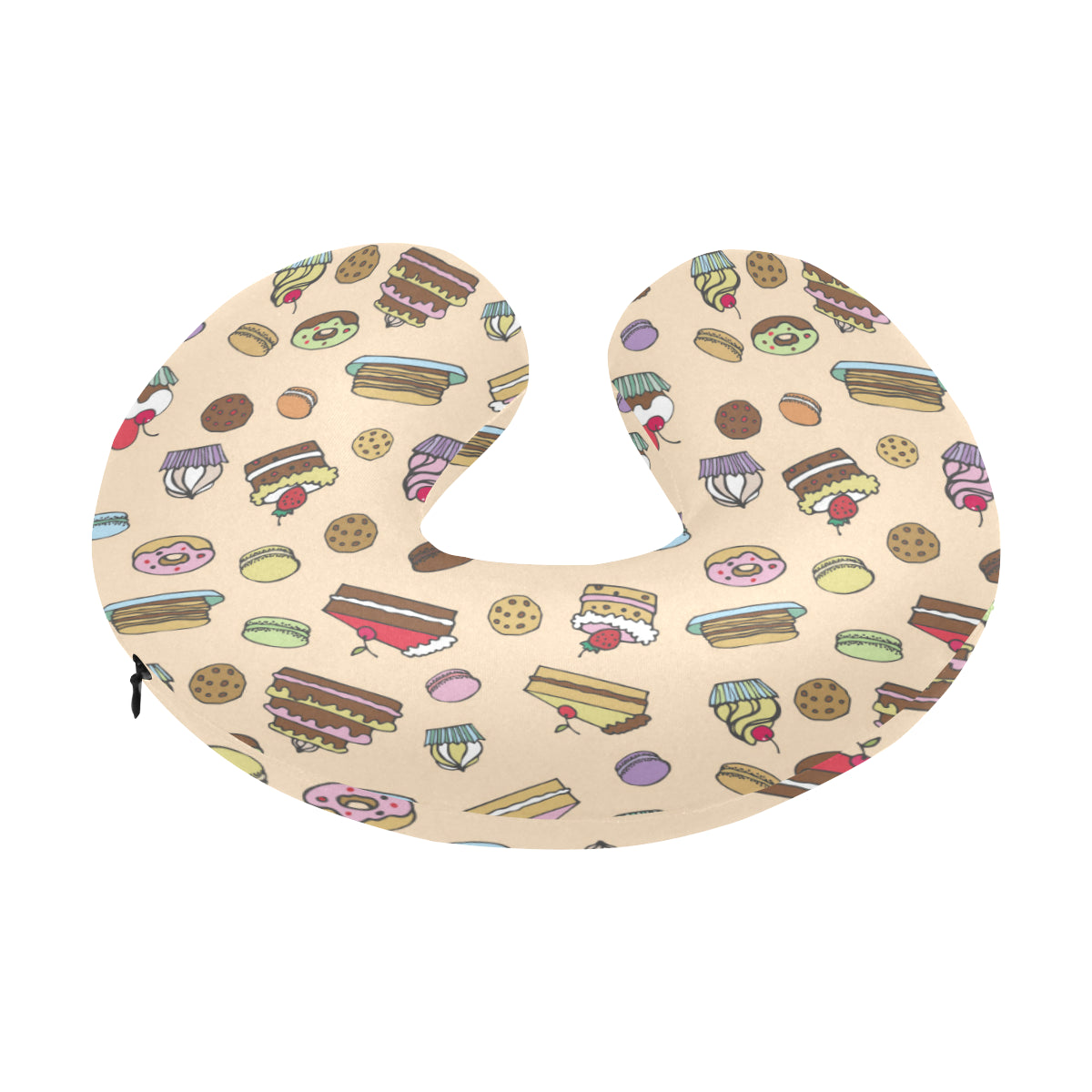 Cake Pattern Print Design 03 U-Shaped Travel Neck Pillow