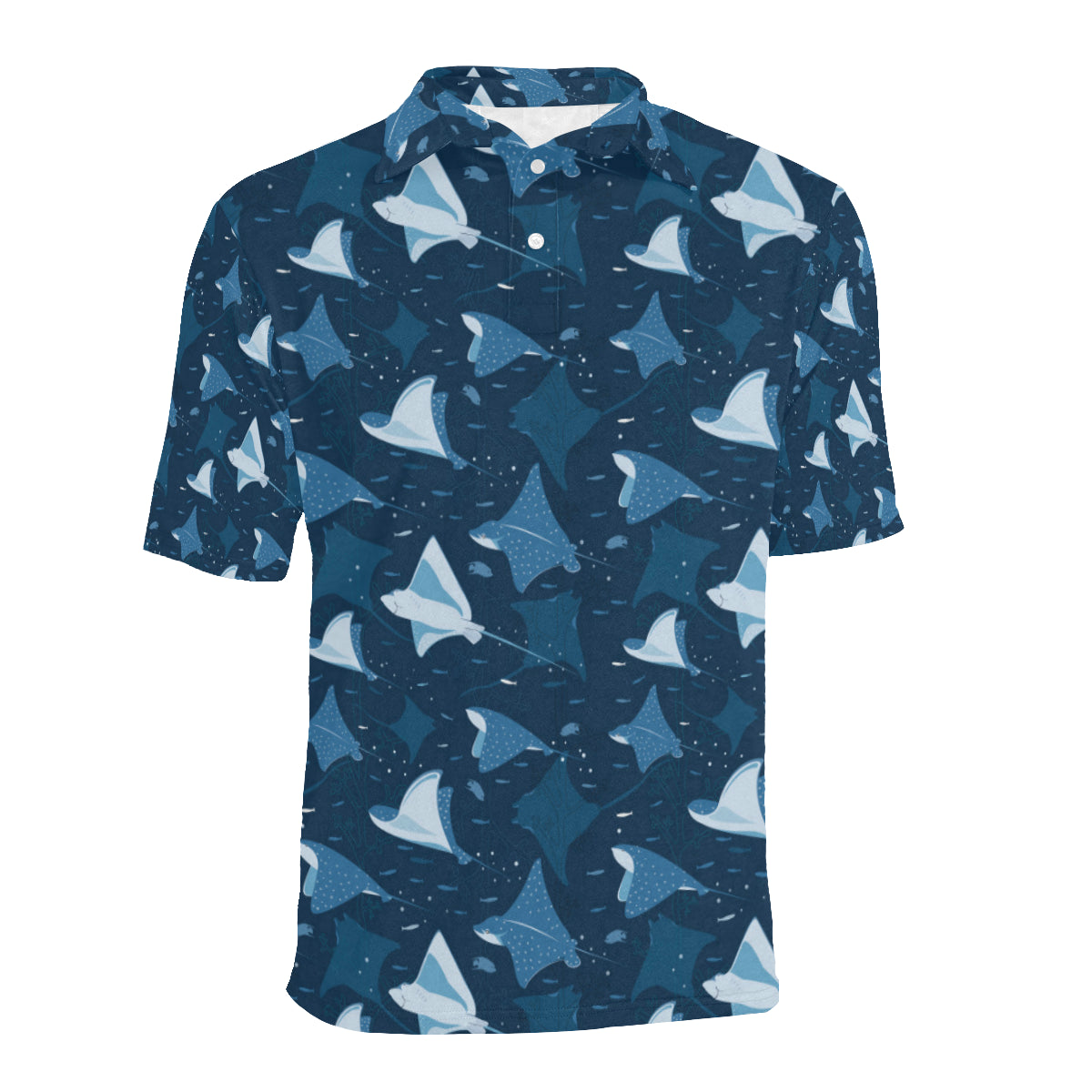 Manta Ray Pattern Print Design 02 Men Polo Shirt