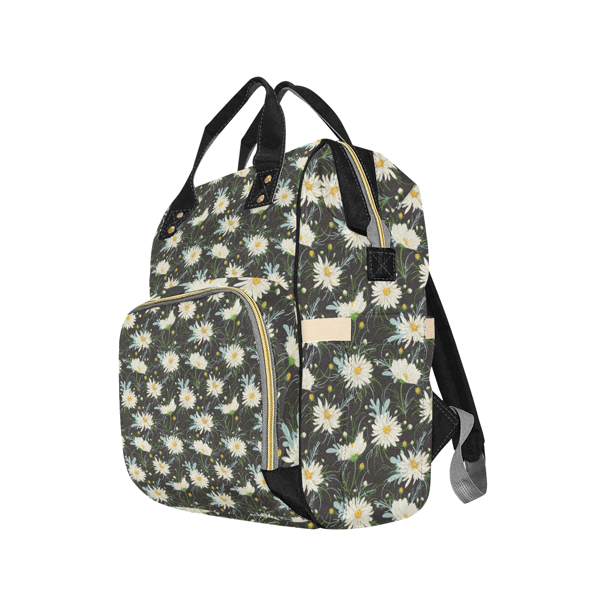 Daisy Pattern Print Design DS08 Diaper Bag Backpack