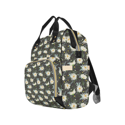 Daisy Pattern Print Design DS08 Diaper Bag Backpack