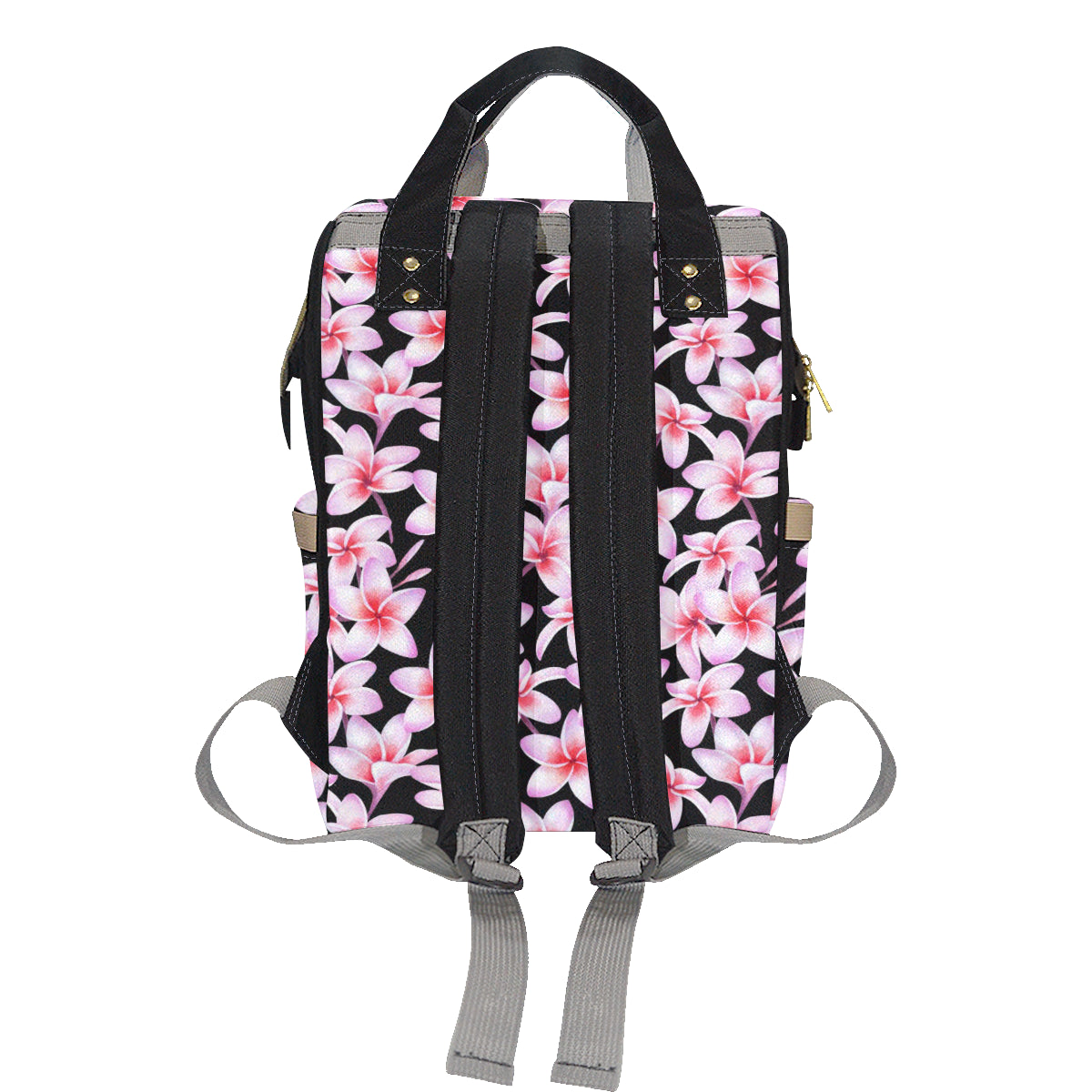 Pink Plumeria Pattern Print Design PM09 Diaper Bag Backpack