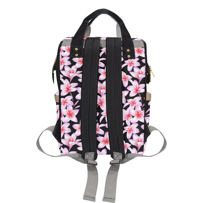 Pink Plumeria Pattern Print Design PM09 Diaper Bag Backpack