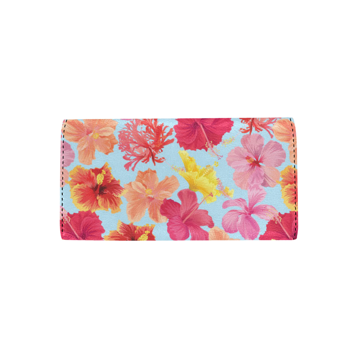 Hibiscus Pattern Print Design HB020 Women's Trifold Wallet