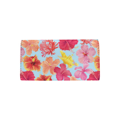 Hibiscus Pattern Print Design HB020 Women's Trifold Wallet