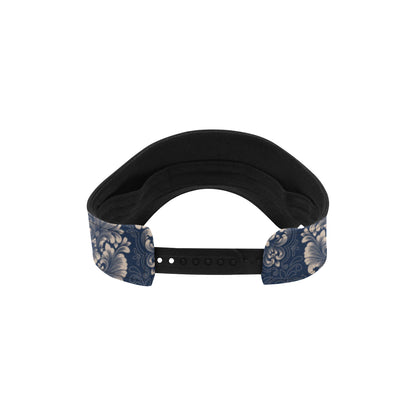 Damask Blue Luxury Print Pattern Unisex Sun Visor