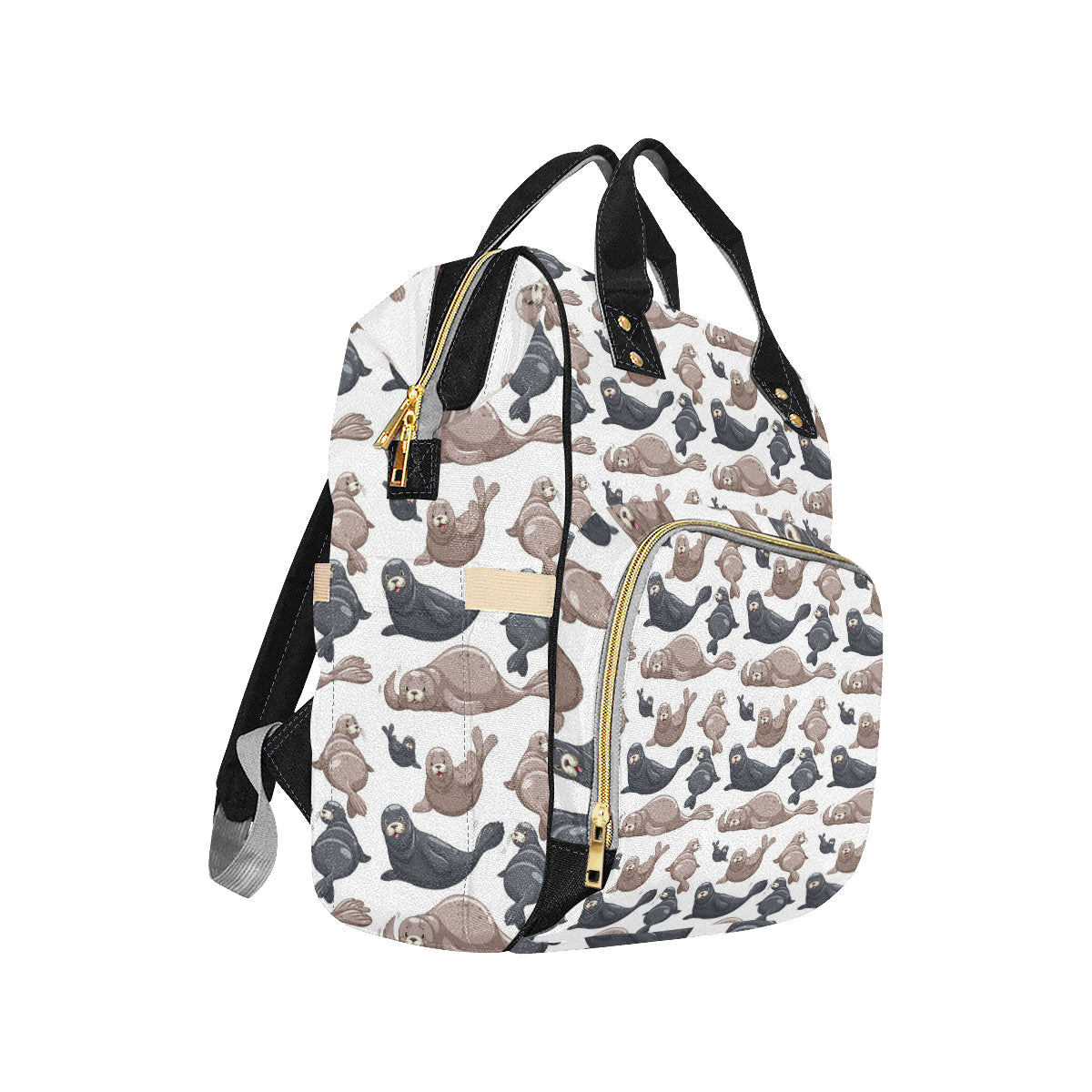 Sea Lion Pattern Print Design 02 Diaper Bag Backpack