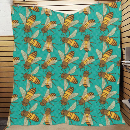 Bee Pattern Print Design BEE04 Premium Quilt