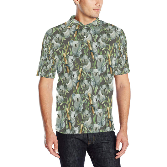 Koala Pattern Design Print Men Polo Shirt