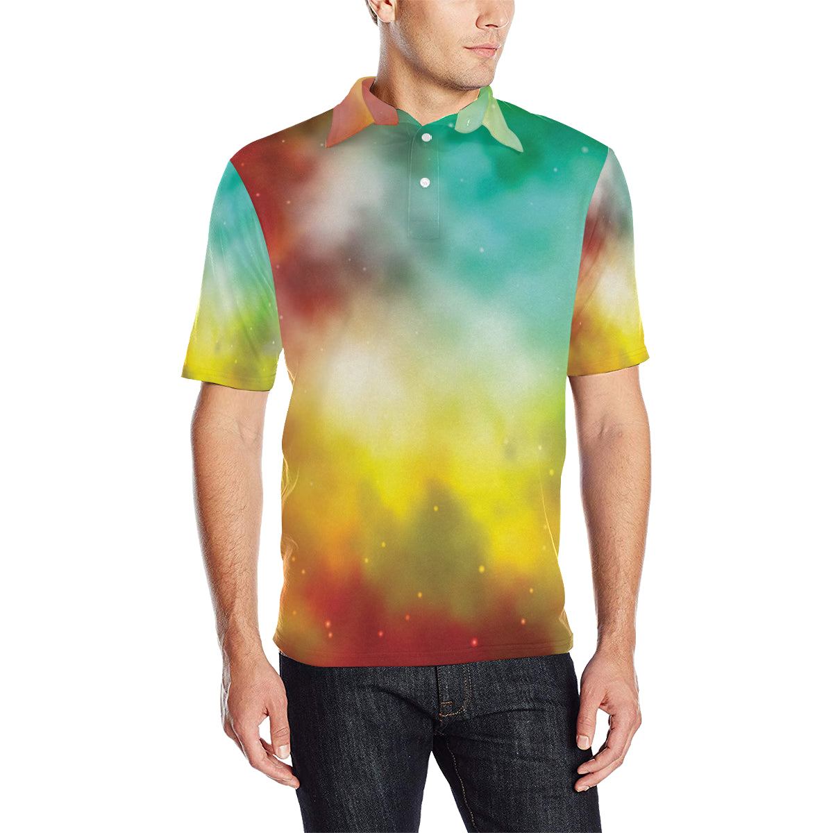 Nebula Pattern Print Design A04 Men Polo Shirt