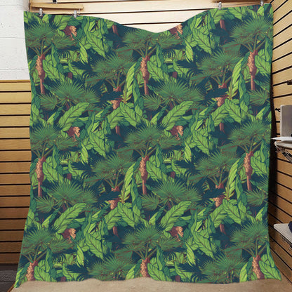 Rainforest Pattern Print Design A01 Premium Quilt