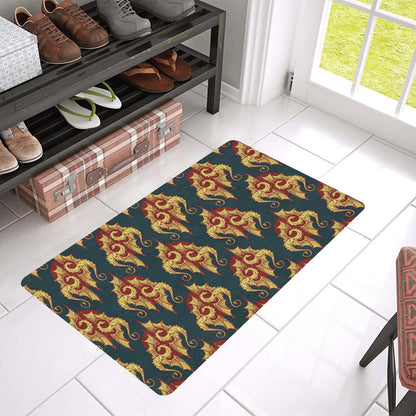 Dragons Gold Design Pattern Rubber Doormat