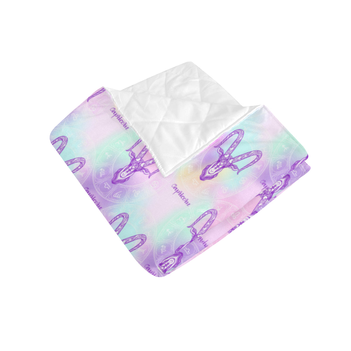 Capricorn Zodiac Pattern Print Design 02 Premium Quilt