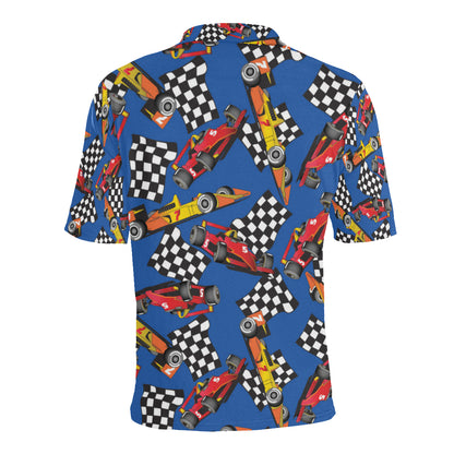 Racing Pattern Print Design A01 Men Polo Shirt