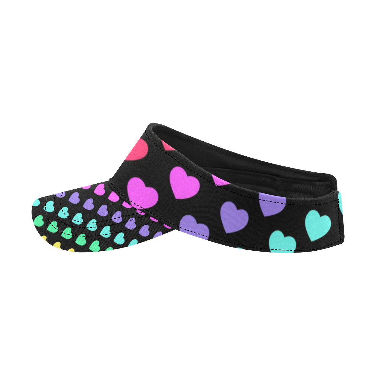Heart Rainbow Pattern Print Design HE02 Unisex Sun Visor