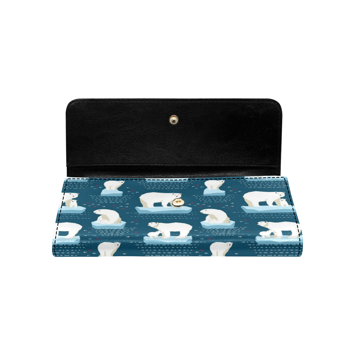 Polar Bear Pattern Print Design PB02 Women's Trifold Wallet