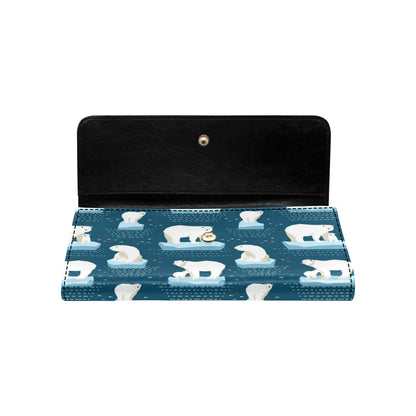 Polar Bear Pattern Print Design PB02 Women's Trifold Wallet