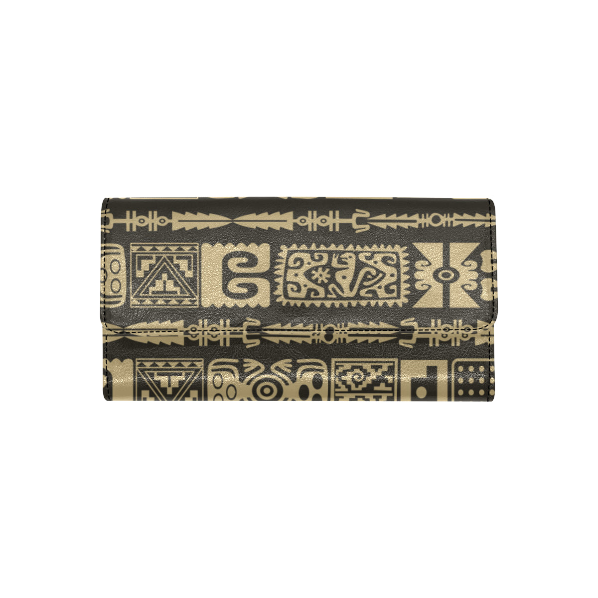 Mayan Pattern Print Design 03 Women's Trifold Wallet