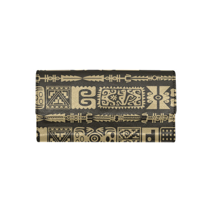 Mayan Pattern Print Design 03 Women's Trifold Wallet
