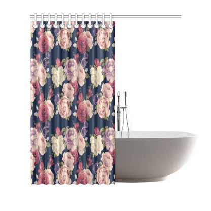Peony Pattern Print Design PE03 Shower Curtain