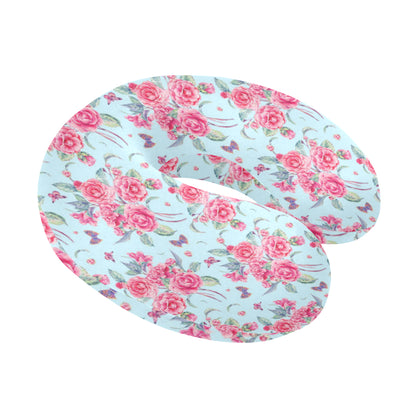 Camellia Pattern Print Design 01 U-Shaped Travel Neck Pillow