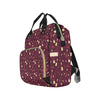 Wine Themed Pattern Print Diaper Bag Backpack