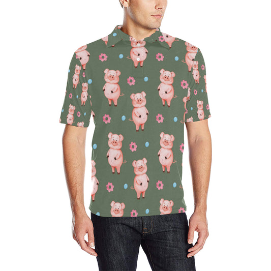 Pig Pattern Print Design 03 Men Polo Shirt