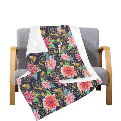 Dahlia Pattern Print Design DH02 Premium Quilt