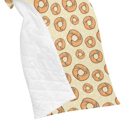 Bagel Pattern Print Design 03 Premium Quilt